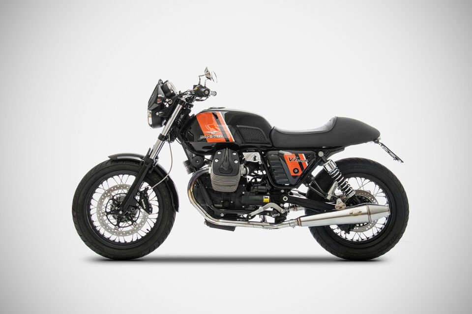 MOTO GUZZI V7II STONE EGZOZ | ''CONICAL'' SLIP-ONS (13-17)