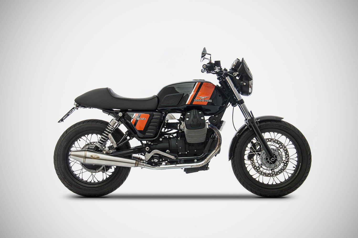 MOTO GUZZI V7II STONE EGZOZ | ''CONICAL'' SLIP-ONS (13-17)